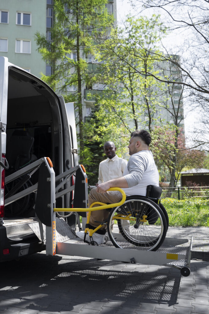 full-shot-disabled-man-getting-van
